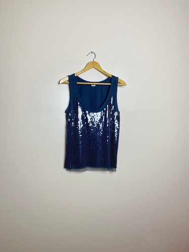 Navy J. Crew Collection Sequin Tank Size M | eBay