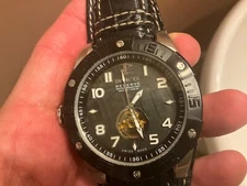 INVICTA SWISS MADE RESERVE NEKTON METEORITE OPEN HEART AUTO 26J SW200 ALLIGATOR