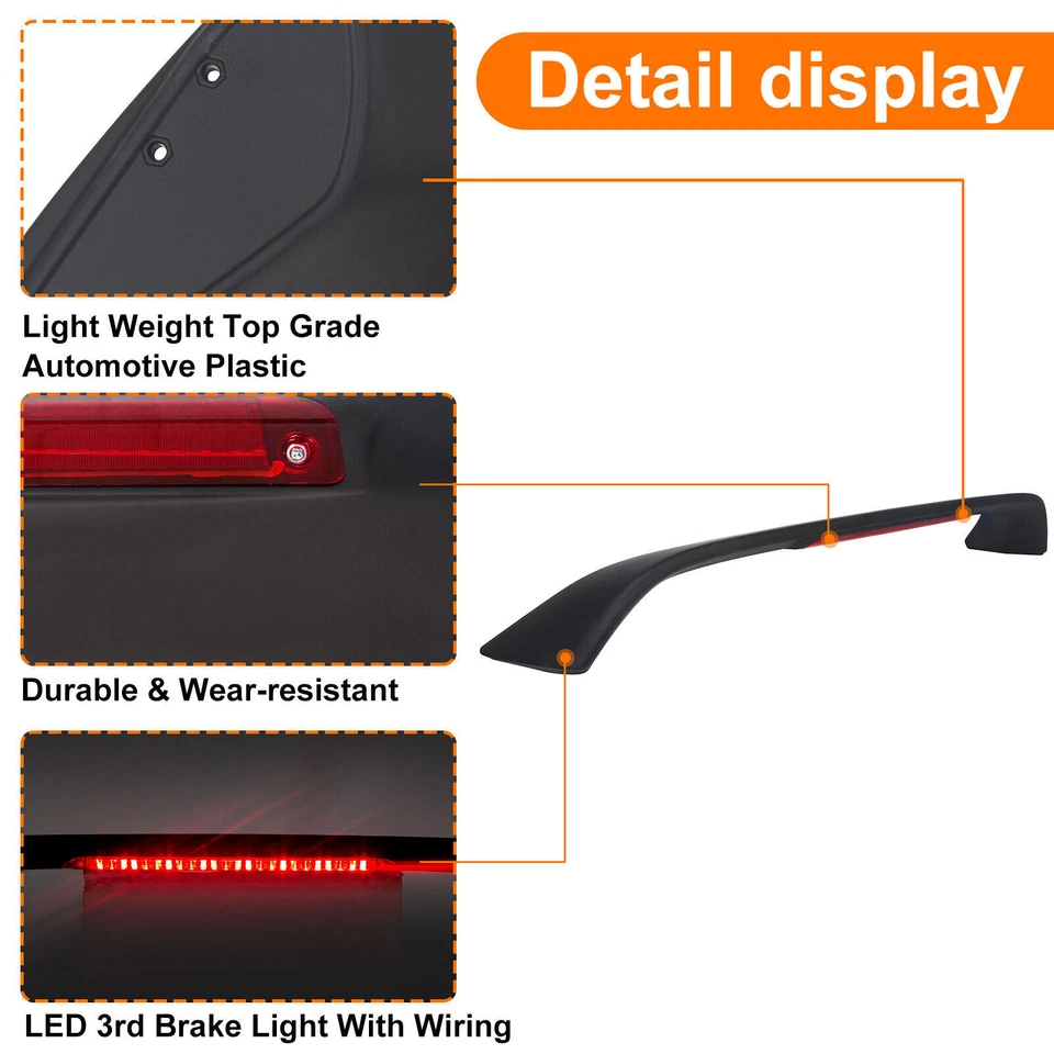 PARA HONDA CIVIC 4 PUERTAS 2 PUERTAS EM EJ Si 96-2000 ALERÓN MALETERO CON LUZ DE FRENO LED Foto 4 de 4