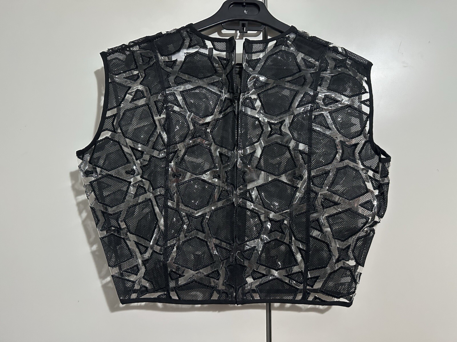 KTZ Kokon To Zai Womens Plastic Vinyl Black/Clear Waistcoat. RRP: £225