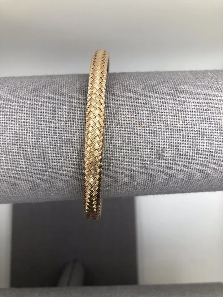 Pulsera de plata de ley 925 oro rosa 7,5 pulgadas Foto 3 de 3