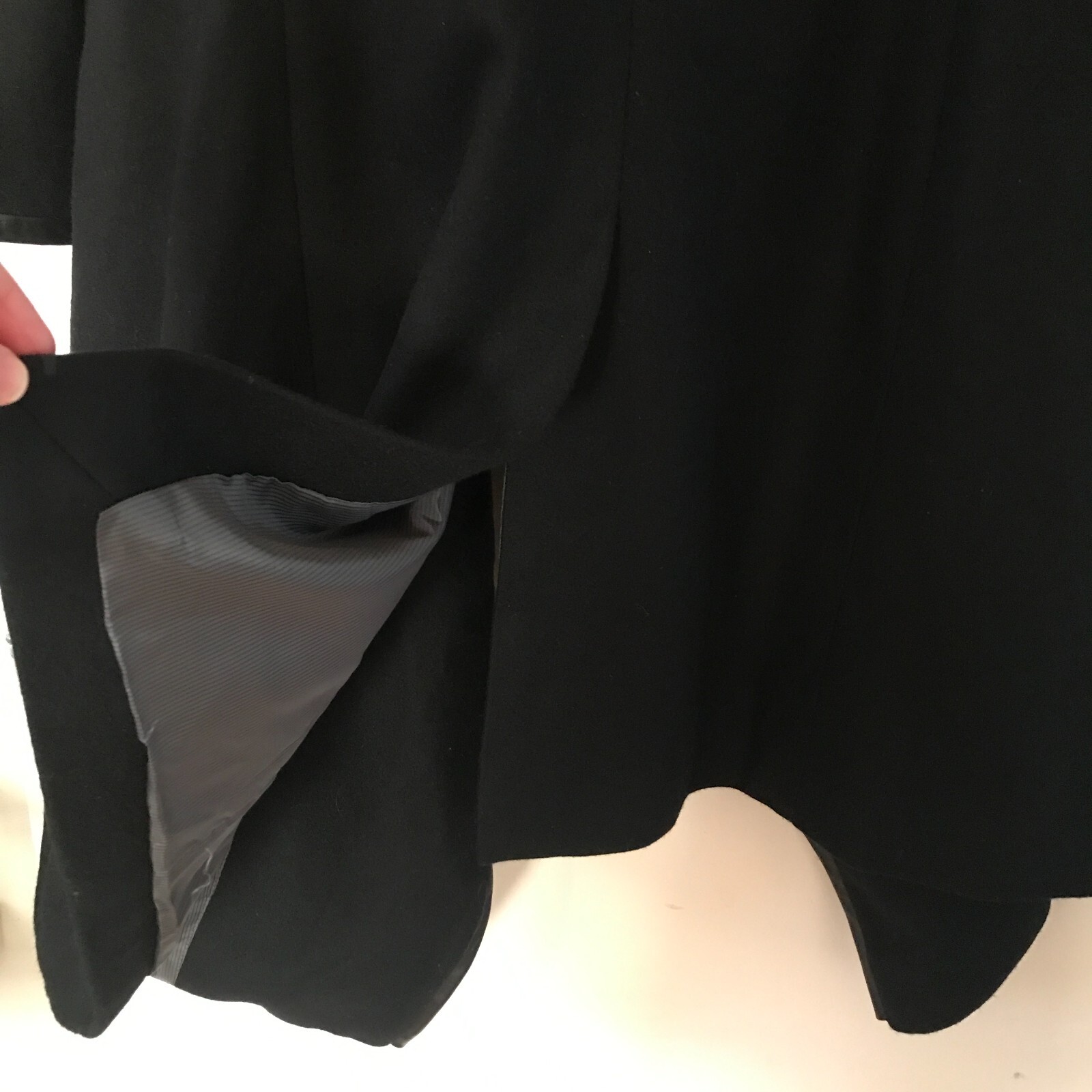 Custom Designed Yaly Couture Tailored Wool & Leather Coat, Size Medium image 7
