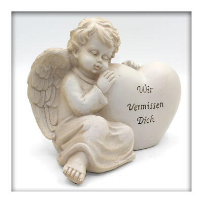 Engel mit Herz Wir Vermissen Dich Grab Grabschmuck Trauerschmuck