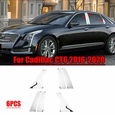 Chrome Steel Window BC Pillar Post Decor Cover Trim For Cadillac CT6 2016-2020