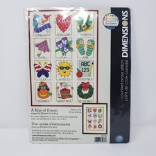 Dimensions YEAR OF EVENTS Counted Cross Stitch Kit 35235 2008 Made USA  NIP