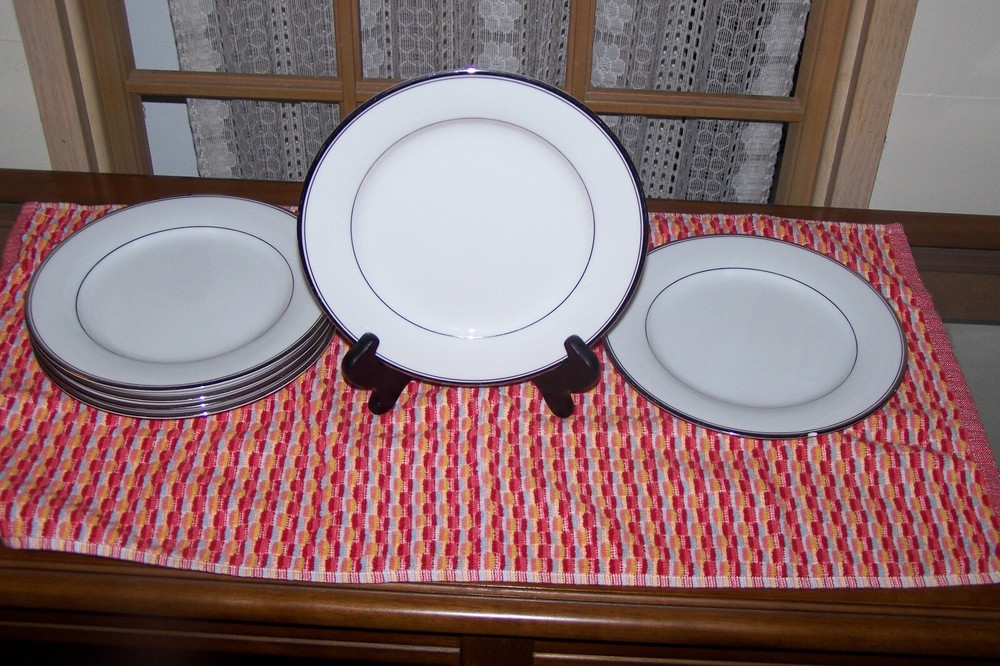 Zylstra Silver Ecstasy 8-1/4” Salad Plates White with Silver trim. Collectors.