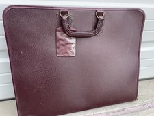 Hazel Faux Leather Vintage Made in USA Portfolio Carrying Case Burgundy NL