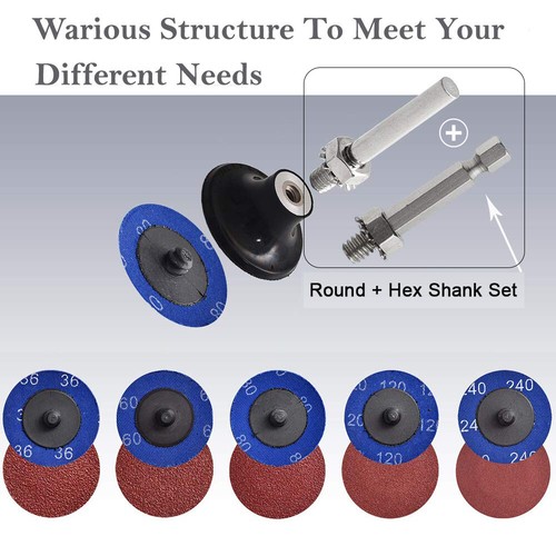 1/2/3 inch Sanding Disc Pad Holder R-type Roll Conditioning With Round Hex Shank - Picture 7 of 9