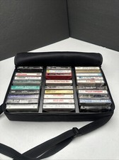 28 Cassette Tape Lot Billy Joel Patsy Cline Eagles + Caselogic Carry Case