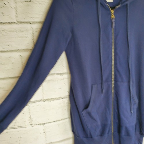 Splendid For Lucy Blue Hooded Zip Up Jacket Long Womens Small Cotton casual - Picture 3 of 6