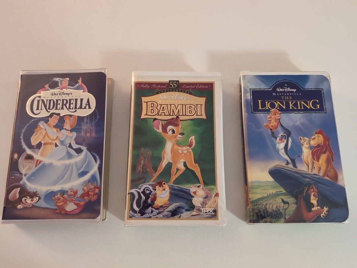 Disney VHS 3 Pack-Masterpiece Collection-Cinderella, Lion