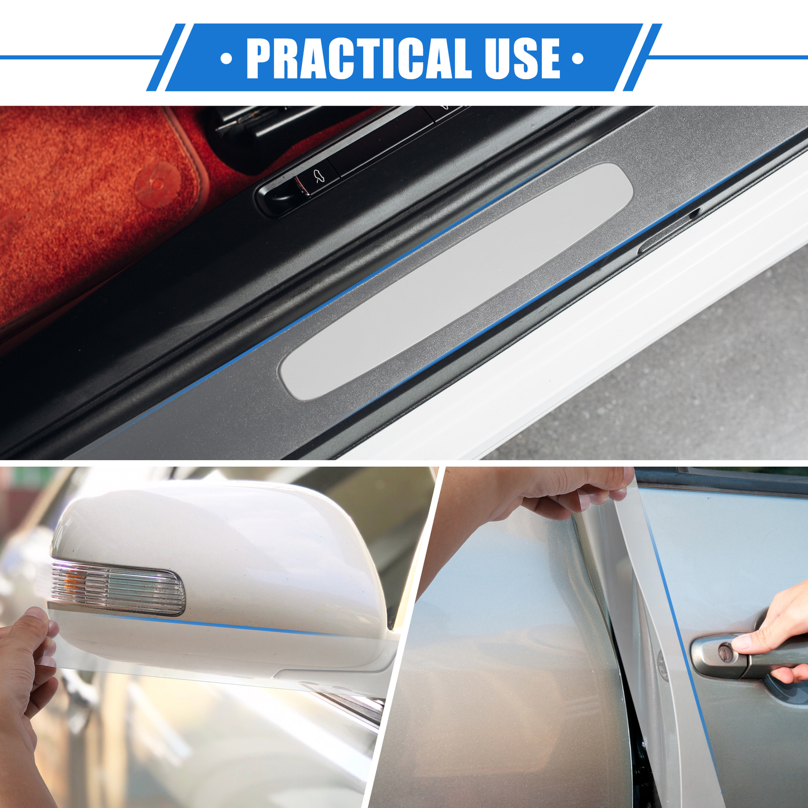 Transparent 16.4ftx2.76inch Car Door Sill Protector Film Cover Protective Guard eBay
