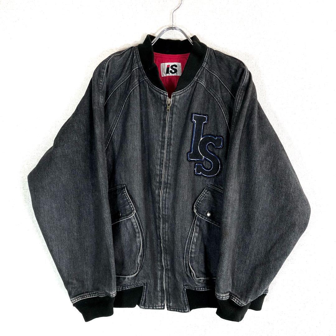 Is ISSEY MIYAKE Logo Denim Bomber Jacket Blouson Mens #0219A