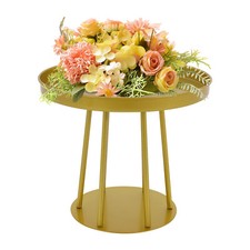 10Pcs Circular Flower Stands 5.91inch Tall Gold Flower Stand for Wedding Decor