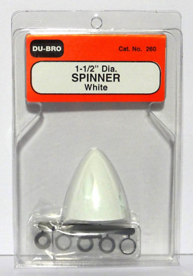 DU-BRO 1-1/2'' (38.1 MM) DIAMETER WHITE SPINNER ( 2-BLADE )( CAT. # 260 )