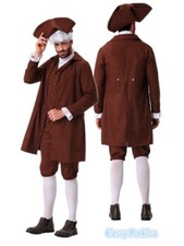 W-N3-1 Men's Benjamin Franklin 18th Century Men Historical Colonial Costume Wigs