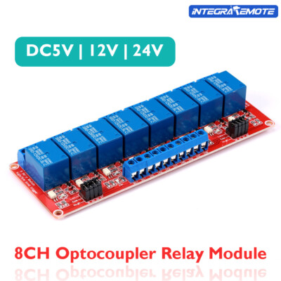 DC 5/12/24V 8 Channel High/Low Level Trigger Relay Module  Optocoupler Isolation