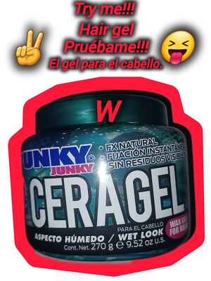PUNKY JUNKY CERA GEL FX  BRILLANTE 9.52 OZ  270 GR. UNISEX ALL HAIR SUPER HOLD