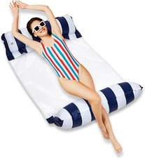 Hammock Pool Float Blue Multi-Purpose Inflatable Water Pool Floats Fun Pool Floa