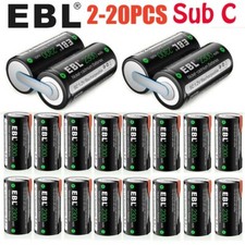 2-20 Packs SC Sub C 2300mAh 1.2V NiCD Rechargeable Battery W/Tab For Power Tools