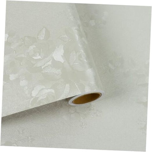 Embossed Floral Wallpaper Textured Neutral Rose Flower Wallpaper for Beige