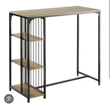 Tavolino piccolo tipo bar SoBuy FWT84-PF Nero e Marrone Vintage con ripiani 