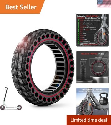 Durable 10x2.5 Solid Scooter Tire - Fits Ninebot and Gotrax, No Inflation Needed