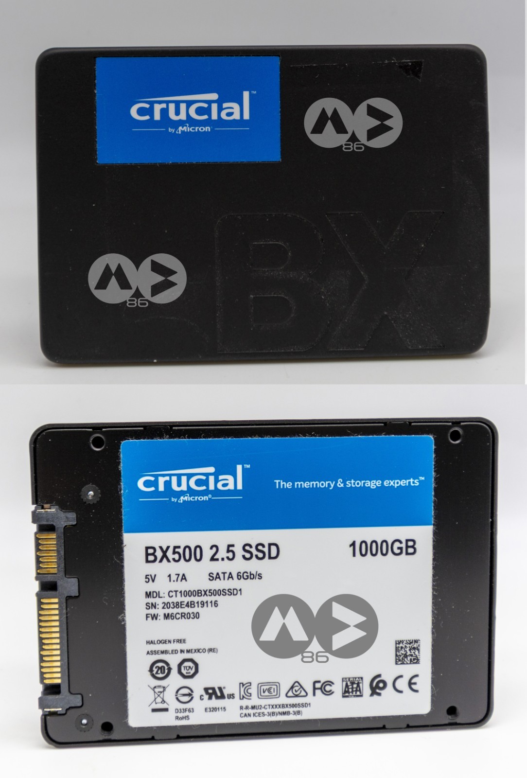 SSD Crucial 1TB BX500 2,5" SATA 6 GB/s CT1000BX500SSD1 98% - Testato Funzionante