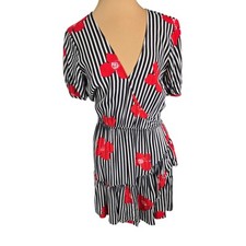 Madewell Size 4 Floral Striped Dress V Neck Girly Springtime Summer Flowey