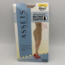 Assets by SPANX Size 2 High Waist Mid Thigh Shapewear Nude Color Sara Blakely