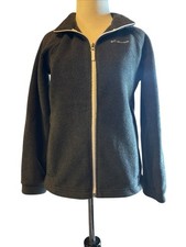 Columbia Girls Gray Fleece Jacket Full Zip Collared Pockets Size L 14/16