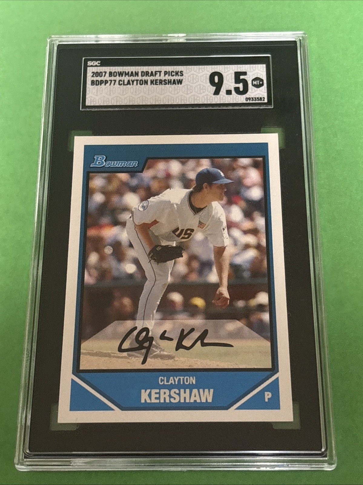 2007 Bowman Draft Picks BDPP77 Clayton Kershaw RC LA Dodgers USA SGC 9.5 MT+