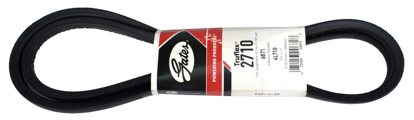 Gates TruFlex V-Belt 1/2in x 71in 38 Degrees Industrial Light Duty Use Part 2710