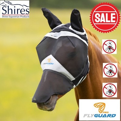 FLIEGENMASKE SHIRES ProSeries FlyGuard feinmaschig Full Face UV Block schwarz Pony