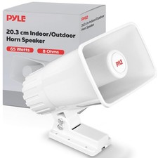 Pyle Indoor / Outdoor PA Horn Speaker - 8  Portable with 8, White