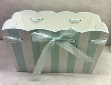 Diaper Caddy Organizer Wooden for Nursery Baby Storage Blue Strip