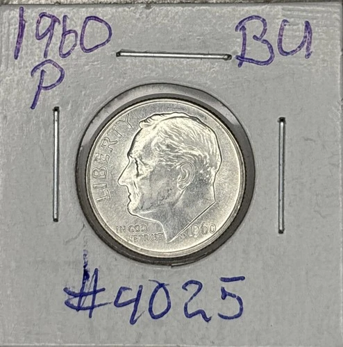 1960-P BU Roosevelt Dime, Item 4025