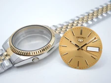 NEW TWO-TONE CASE KIT FLUTED BEZEL, GOLD DIAL & JUBILEE BRACELET  7S26-3119