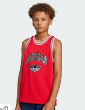 ADIDAS Boy  s ORIGINALS TANK TOP Jersey/Shorts SET Sz. M JW1982/JW1987 NEW RED