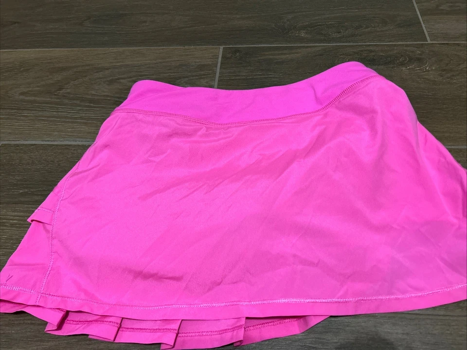Ivivva by Lululemon Pace Pink Ruffle Pleated Skirt Skort Shorts Lined Girls 14 - Image 2 of 2