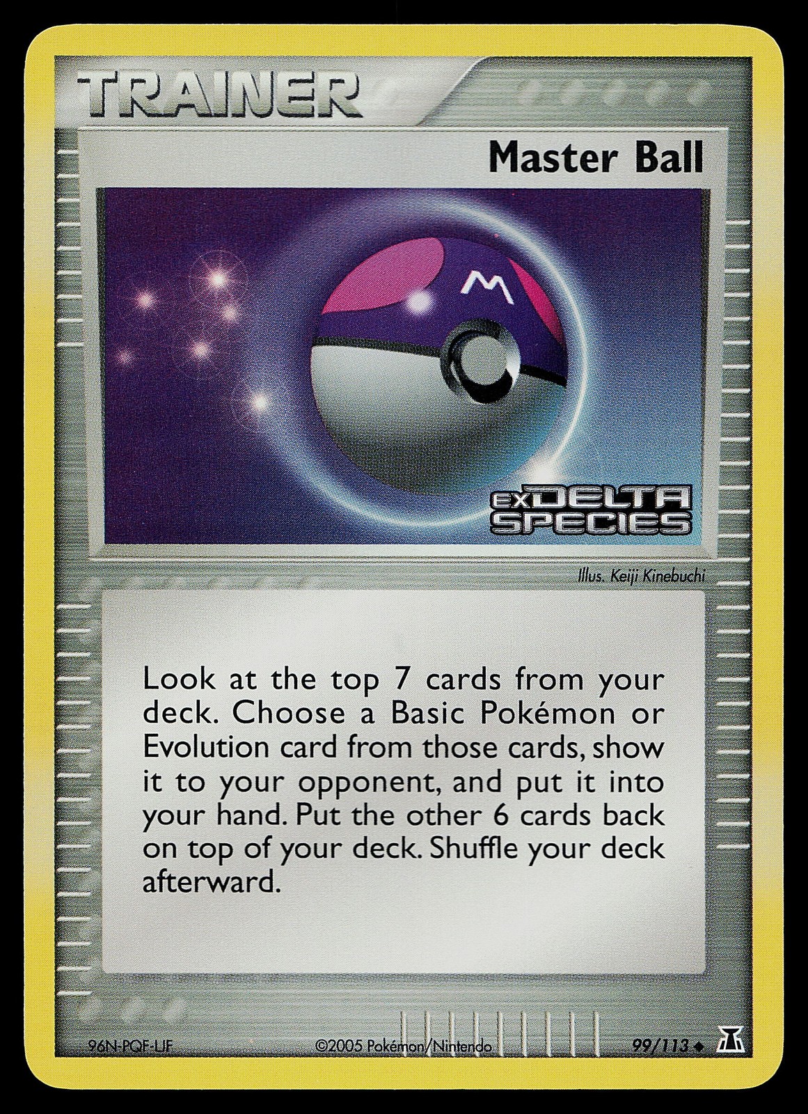 Pokemon Card - Master Ball Delta Species 99/113 Uncommon Reverse Holo Stamped