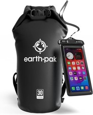 30L Waterproof Dry Bag Backpack Sack with Phone Case Roll Top Black