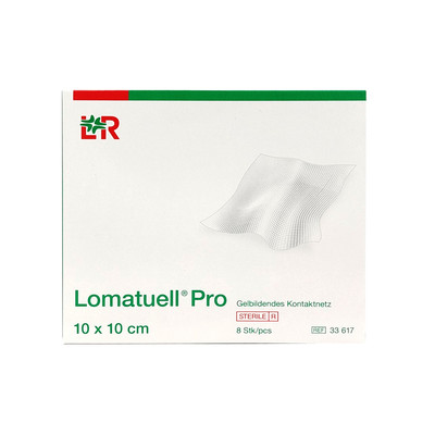 Lomatuell Pro Gelbildendes Kontaktnetz 10 x 10 cm Steril (8 Stk.)  