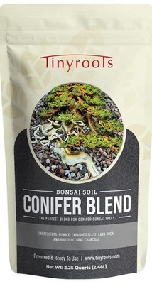 Tinyroots Conifer Bonsai Soil Blend   2.25 Quarts - Formulated and 2