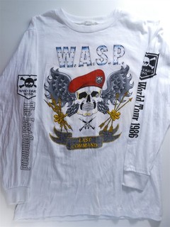 Vintage white L WASP Last Command Tour 1986 T SHIRT long sleeve
