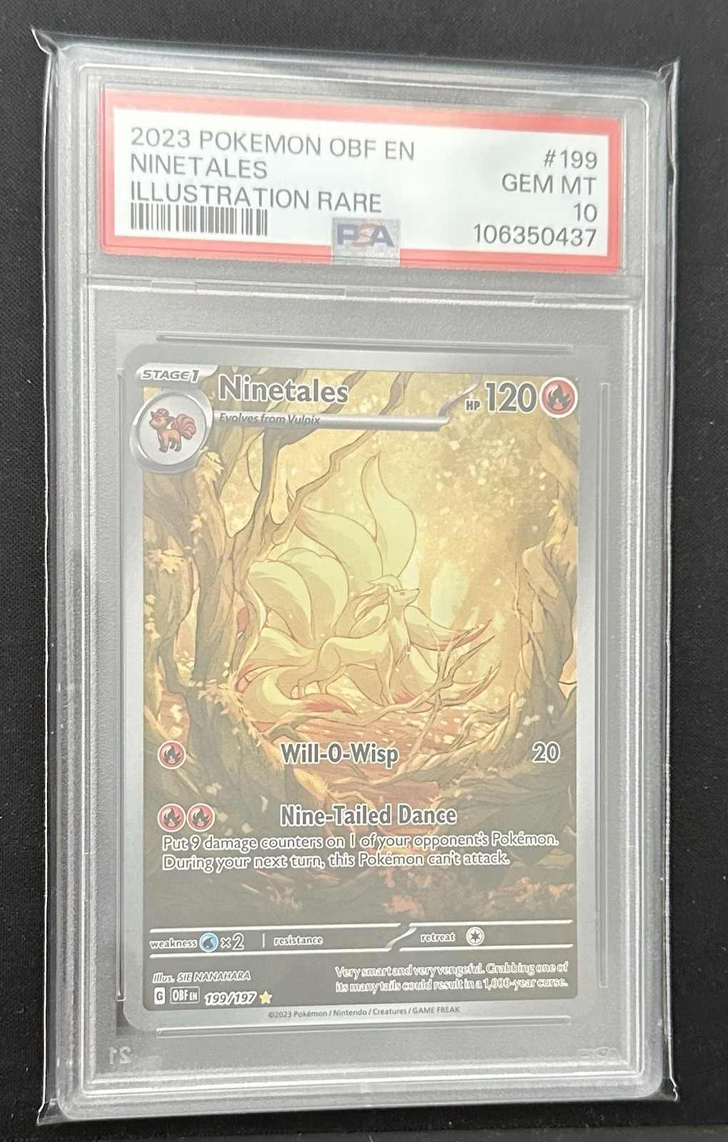 Ninetales 199/197 - Pokemon TCG - Obsidian Flames Illustration Rare - PSA 10