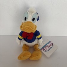 Disney Donald Duck Plush Mini Bean Bag Donald 9" NWT Vintage The Disney Store