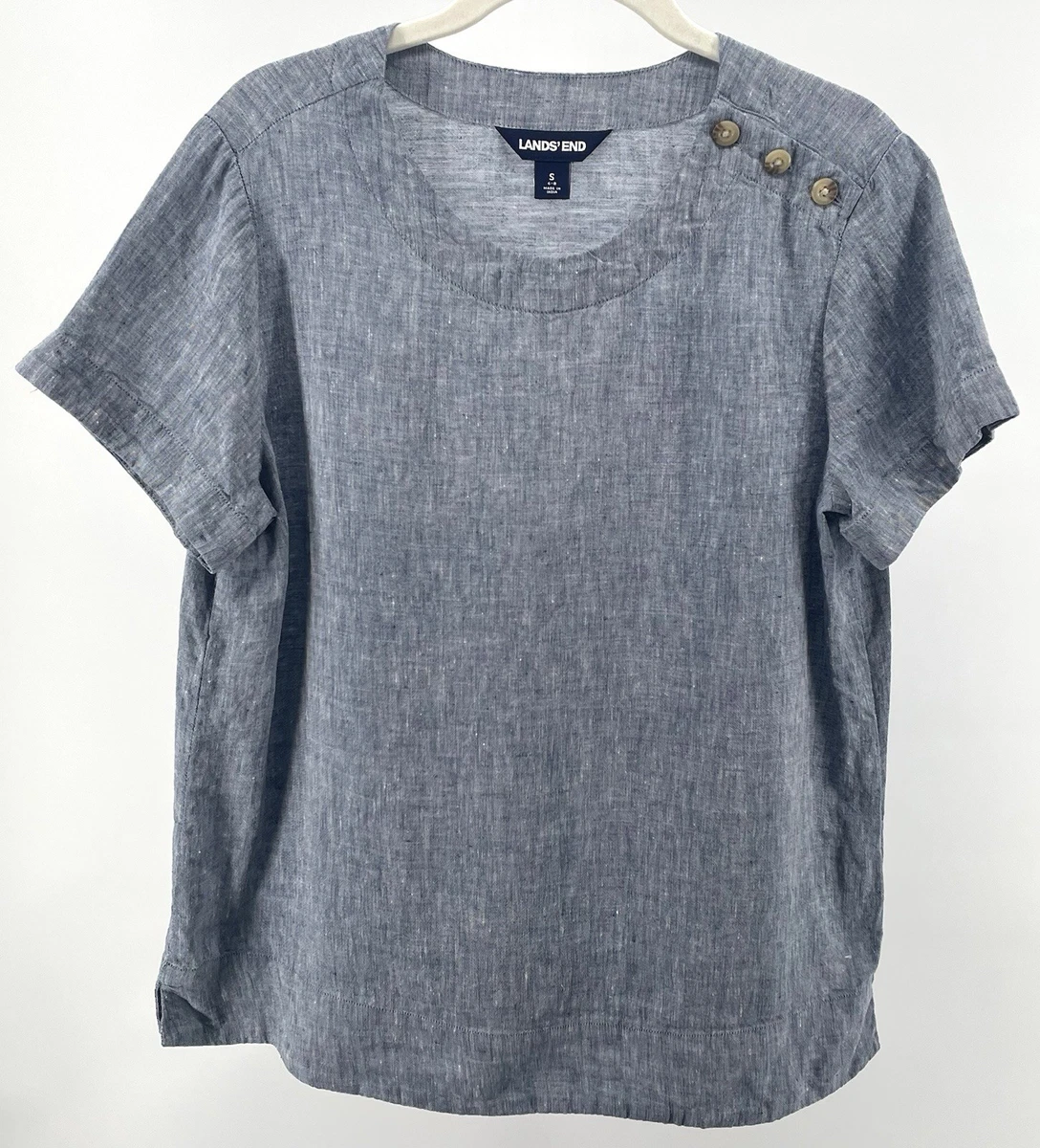 Chemise en Lin à Manches Courtes, Femme Grande Taille