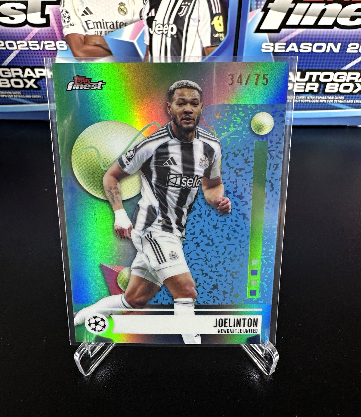 Topps Finest UEFA Champions League Joelinton Newcastle United #123 34/75 2025/26