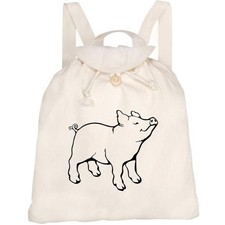Zaino/zaino in tela 'Contented Pig' (RK00046934)